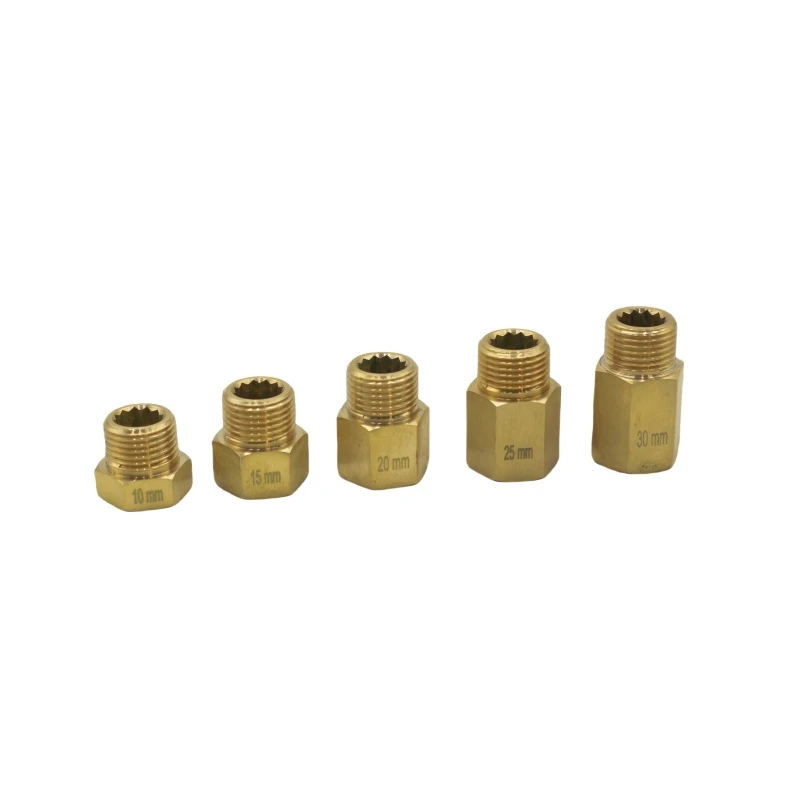 Brass male and female extension adapter Brass male and female extension adapter
